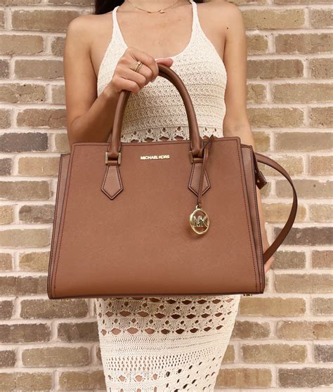 hope large logo satchel michael kors|hope large saffiano leather satchel.